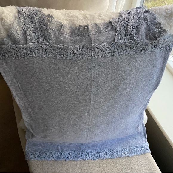 Lace Trimmed Gray Tank Cami Size S - Picture 4 of 9